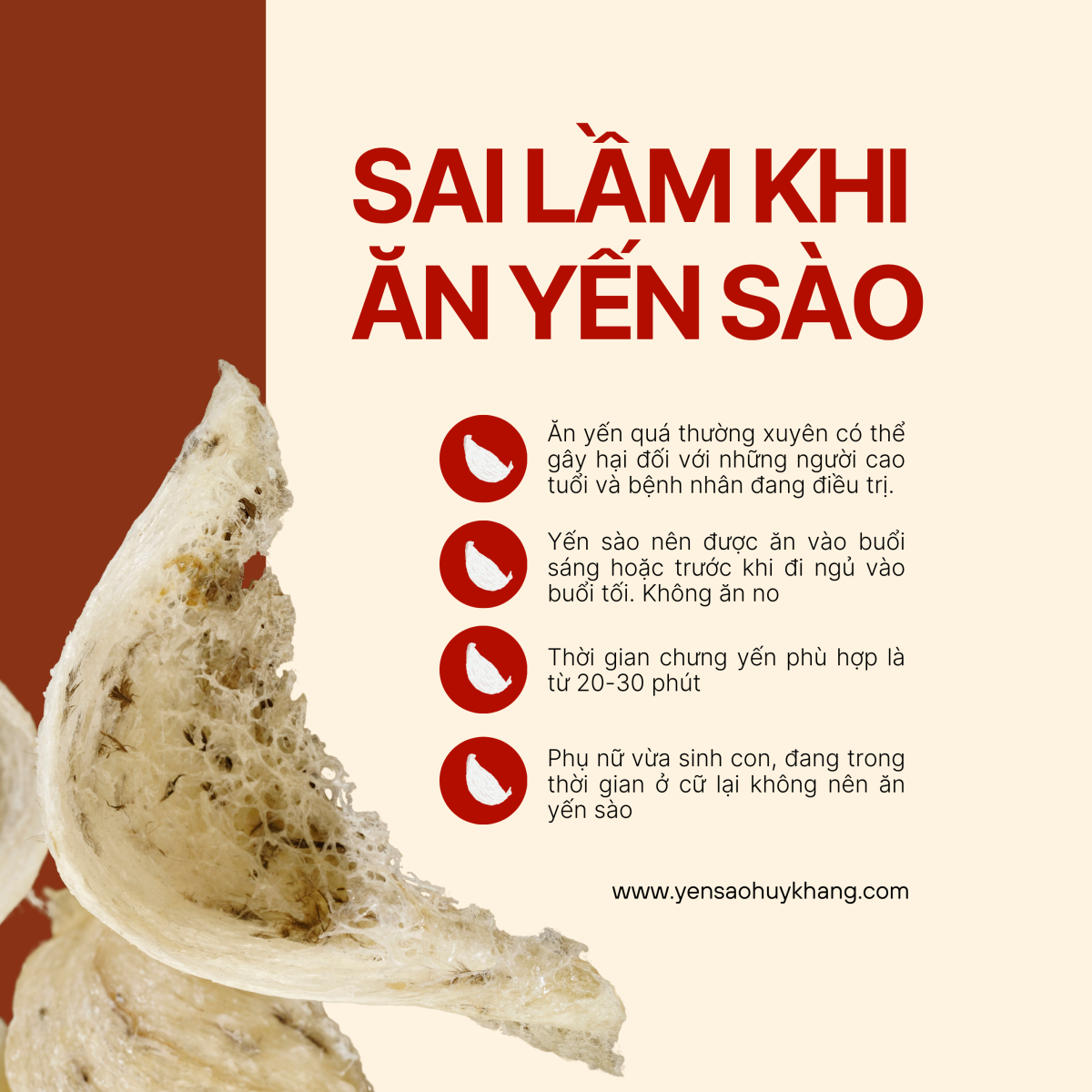 Yến sào – thực phẩm bổ dưỡng nhưng không phải ai cũng dùng được